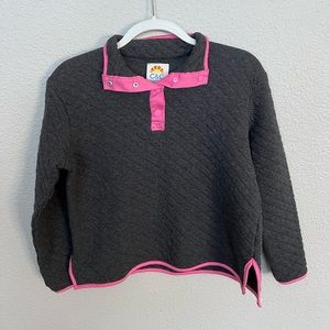 C&C California Women's Grey / Pink 1/4 Snap Quilted Pullover Jacket! Size: Small